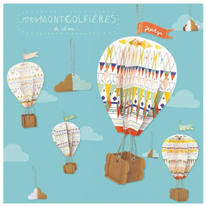 Mes montgolfières de rêve - 4 montgolfières + 4 nuages à créer-6-Pirouette Cacahouète-Kit créatif pour enfant