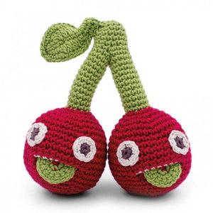 Les Soeurs Cerises - Hochet pour bébé en crochet coton bio - Myum - idée de cadeau de naissance original