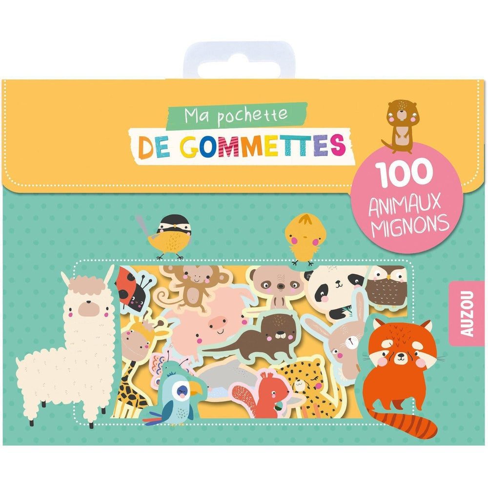 Ma pochette de gommettes - 100 animaux mignons-Auzou-Papeterie pour enfant