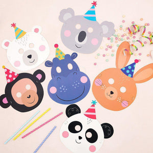 Masques Party animals-8-Rex London-Anniversaire coloré pour les enfants