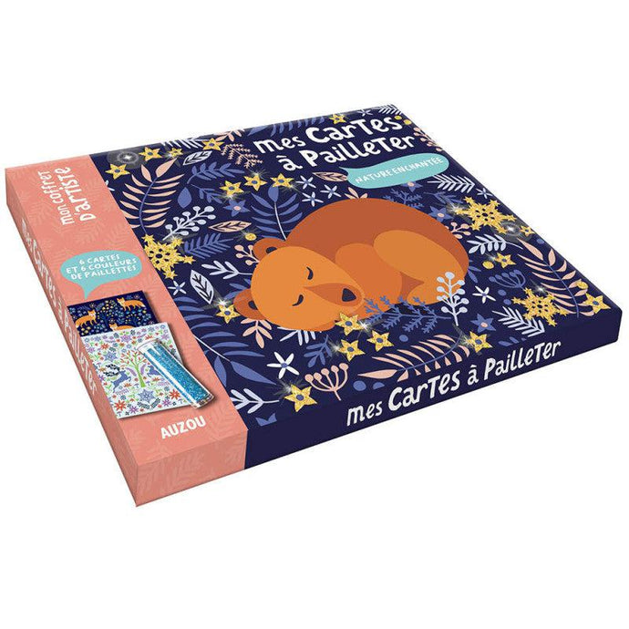 Mes cartes à pailleter Nature Enchantée - Coffret créatif enfant de 3 ans et +