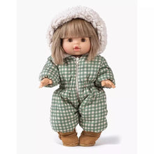 Charger l&#39;image dans la galerie, Combinaison Gigi en coton motif Vichy vert - Vêtement pour poupée et poupon