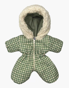 Combinaison Gigi en coton motif Vichy vert - Vêtement pour poupée et poupon