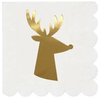 Petites Serviettes en papier - Renne doré-Meri Meri-Le Noël des enfants