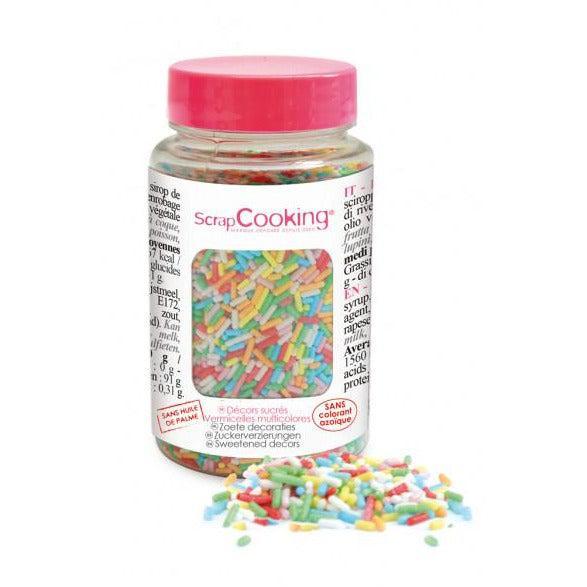 Décors à parsemer pour gâteaux confettis vermicelles multicolores - Scrap Cooking