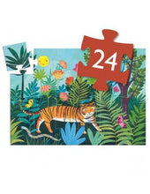 Charger l&#39;image dans la galerie, La balade du tigre - Puzzle silhouette - Djeco
