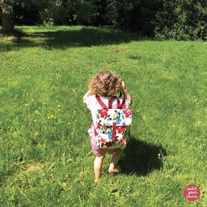 Sac porté - Sac à dos mini-coursier en coton enduit pour enfant - Le petit Lucas du Tertre - Hibiscus - Petit Jour Paris