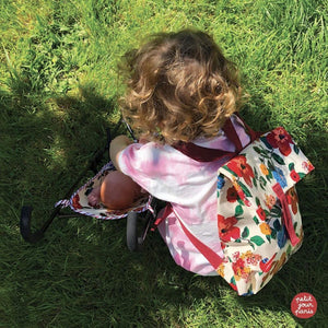 Promenade sac et poussette - Sac à dos mini-coursier en coton enduit pour enfant - Le petit Lucas du Tertre - Hibiscus - Petit Jour Paris