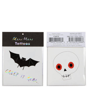 Tattoos Tête de mort et Chauve-souris-Meri Meri-Halloween pour les enfants