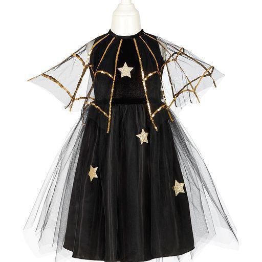 Déguisement robe de sorcière Evilian enfant 8-10 ans, couleur noire et dorée