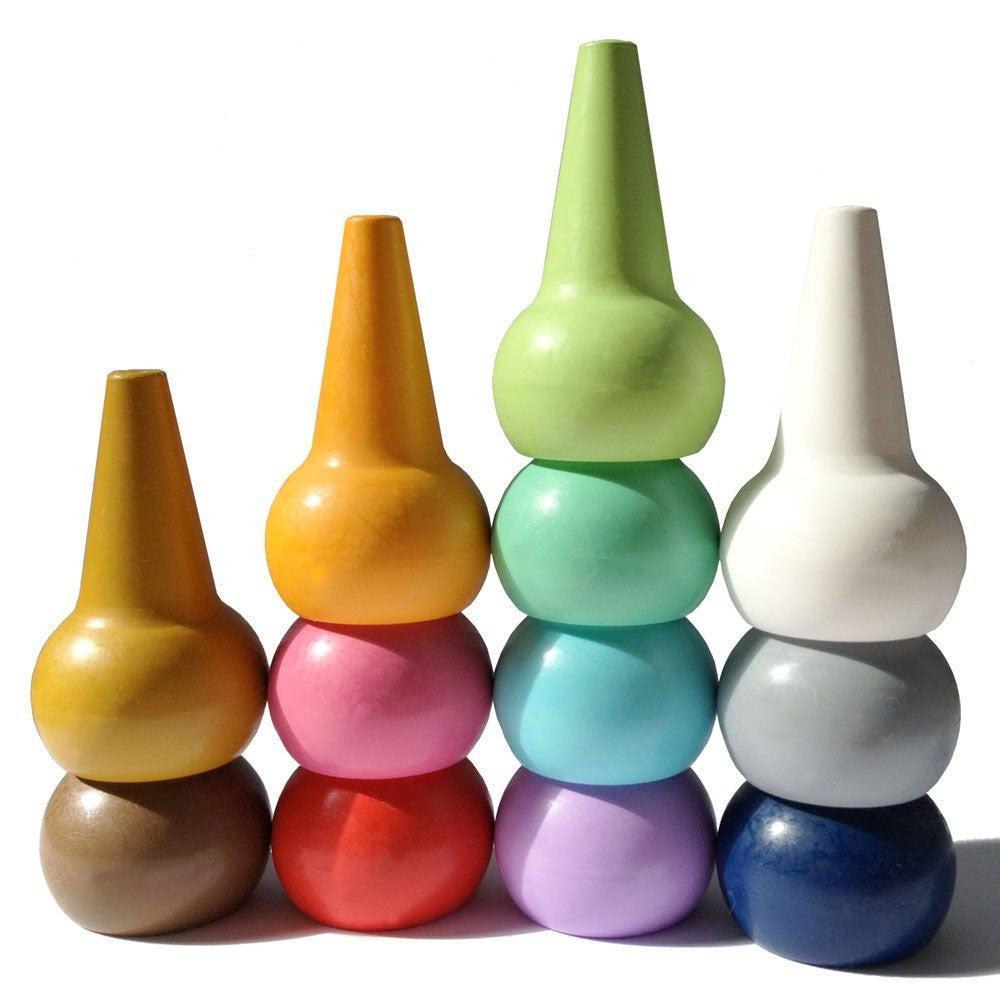 Crayons à doigts empilables Playon Crayon - 12 crayons pour les bébés - Couleur Pastel